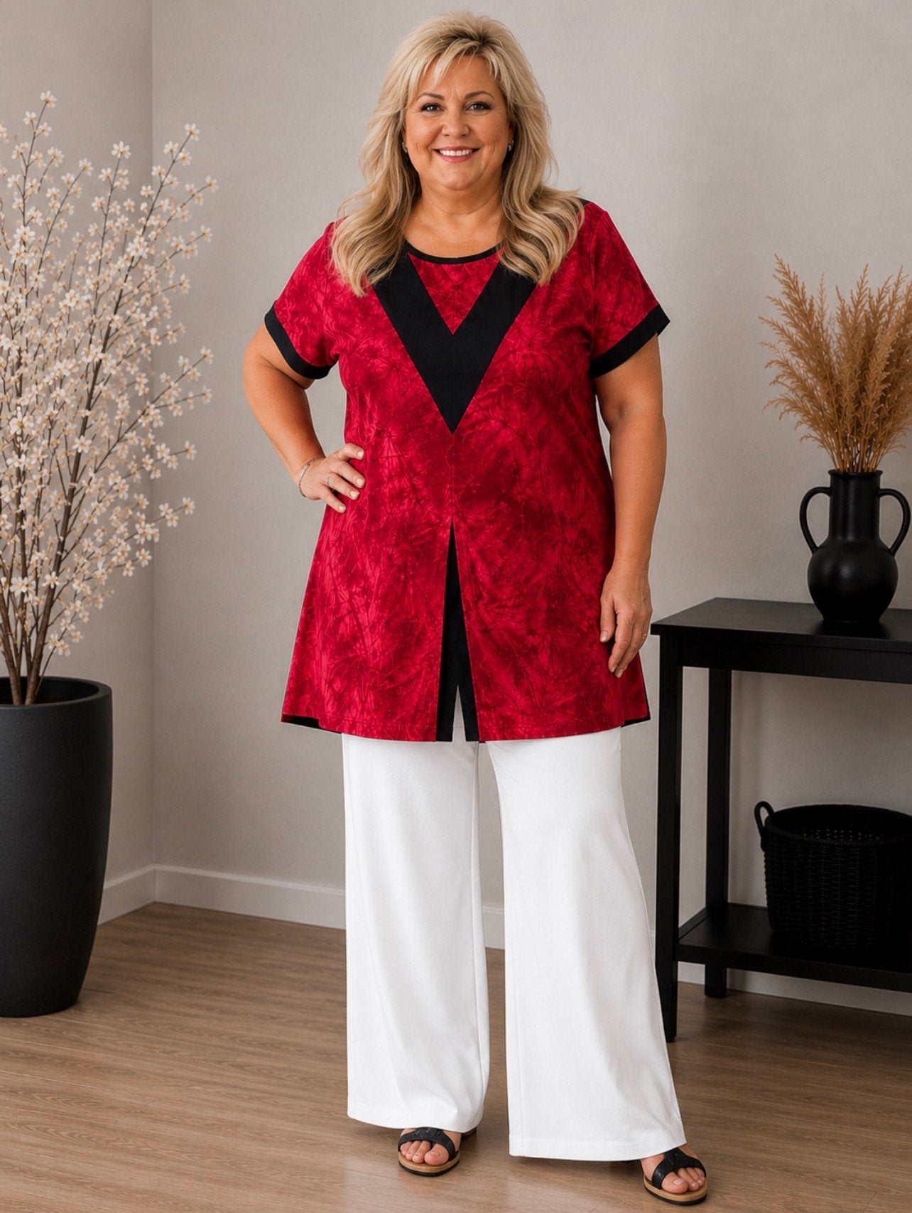 Tuniek Nieuw Luna Serena past voor maat 52/54/56, Ophalen of Verzenden, Nieuw, Rood, Blouse of Tuniek