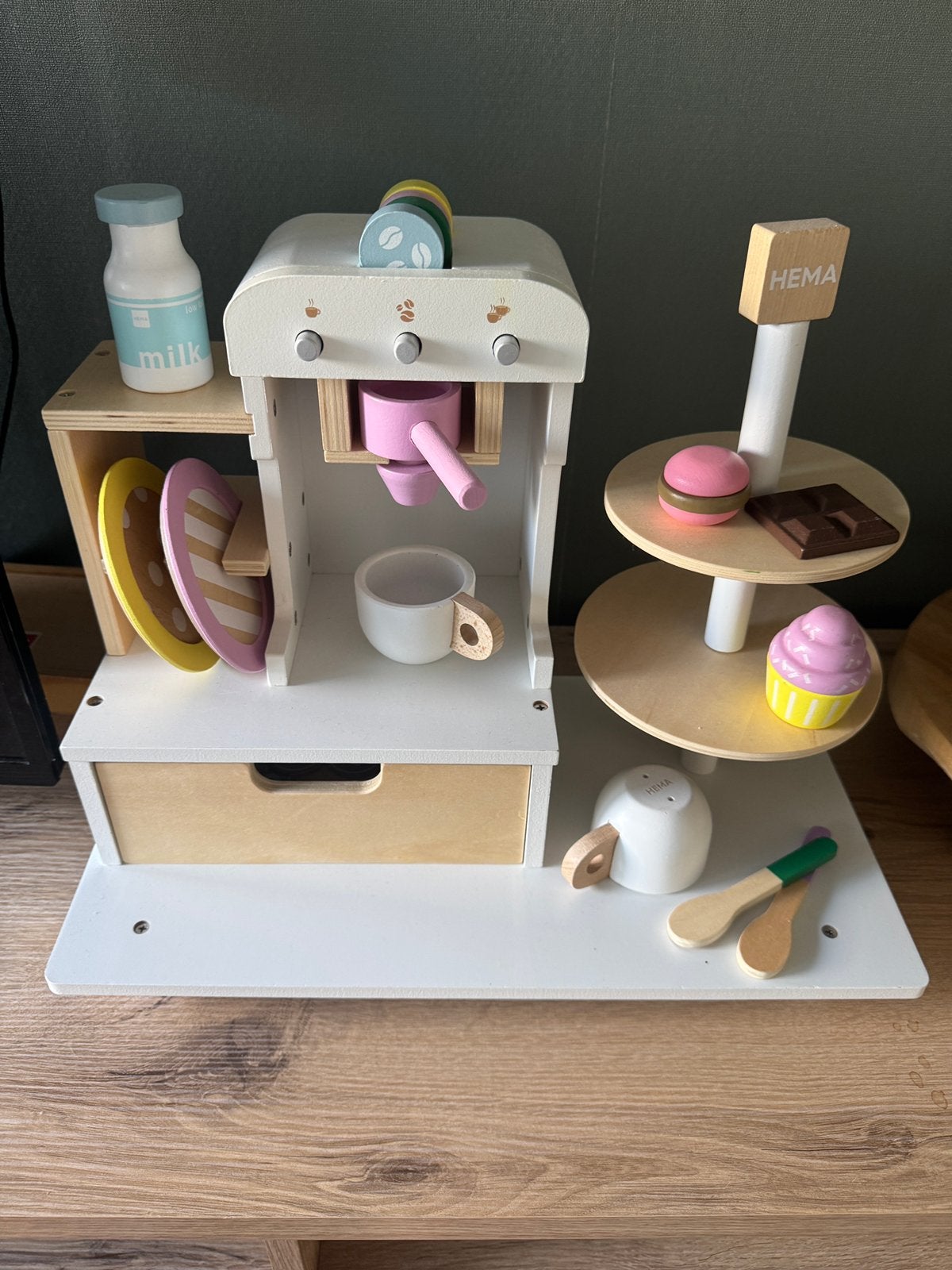 Hema koffiebar, Kinderen en Baby's, Speelgoed | Houten speelgoed, Ophalen of Verzenden, Zo goed als nieuw
