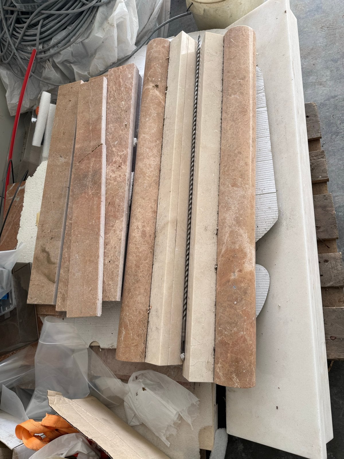 Partij marmeren schouwen, tegels en platen, Ophalen, 60 cm of meer, Gebruikt, Overige typen