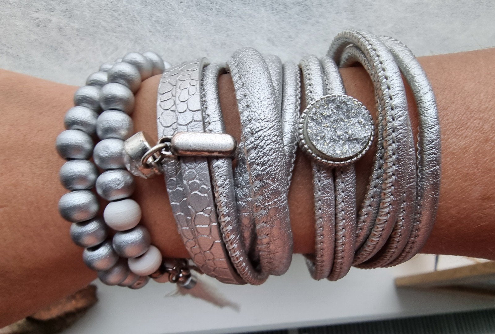 *NIEUW* 3 DELIG ARMBANDEN SET TI SENTO - INFO ZIE ADVERTENTI, Verzenden, Nieuw, Zilver, Zilver