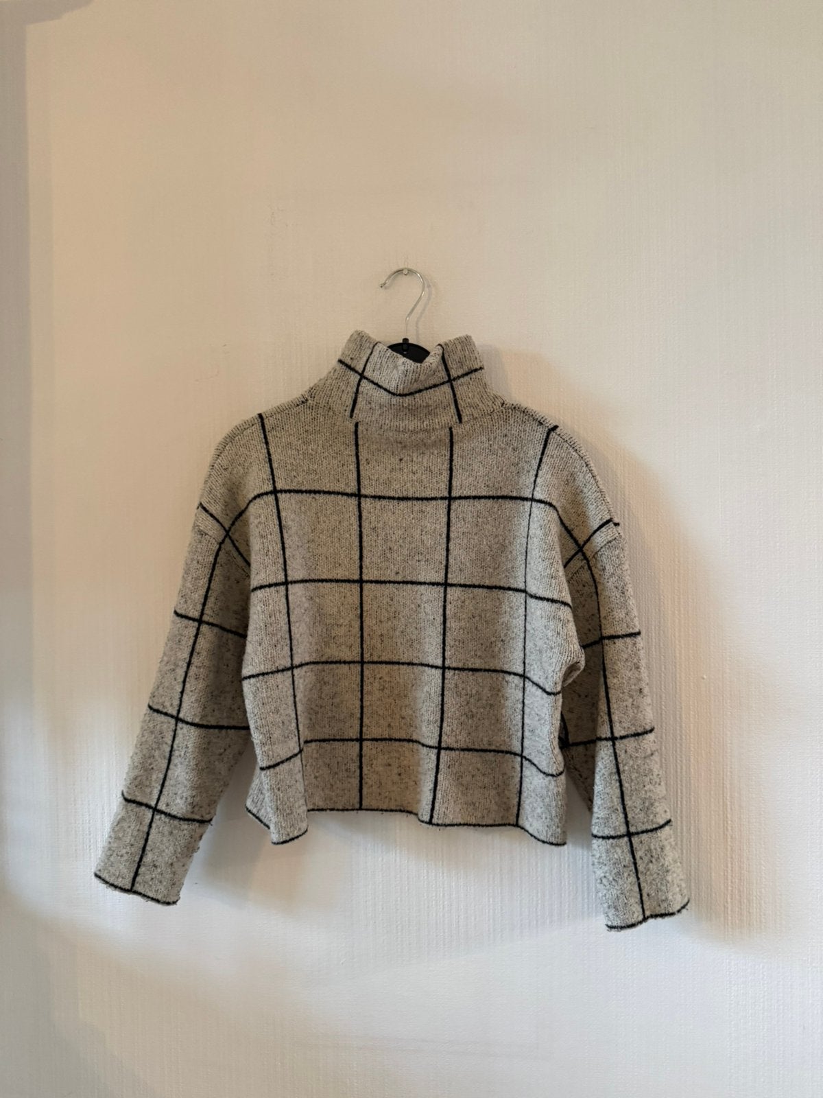 Grijs beige zwart gebreide coltrui Maat S, Ophalen of Verzenden, Gedragen, Maat 36 (S), Grijs