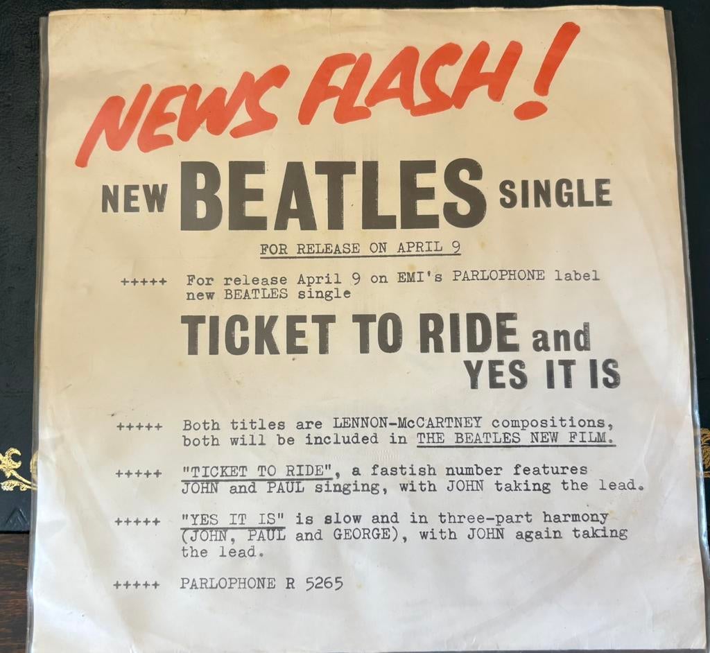 The Beatles - Ticket to ride, Ophalen of Verzenden, Zo goed als nieuw, Pop