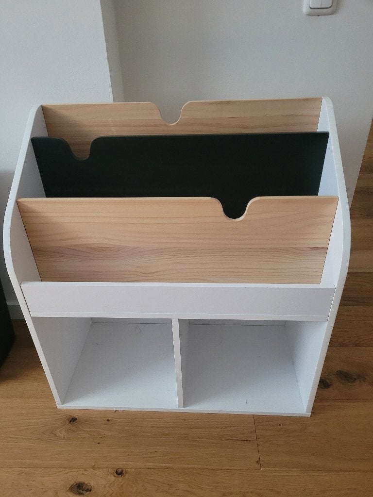IKEA kinderboekenkast / opbergkast wit met houtlook, Huis en Inrichting, Met plank(en), Zo goed als nieuw, Minder dan 100 cm, 25 tot 50 cm