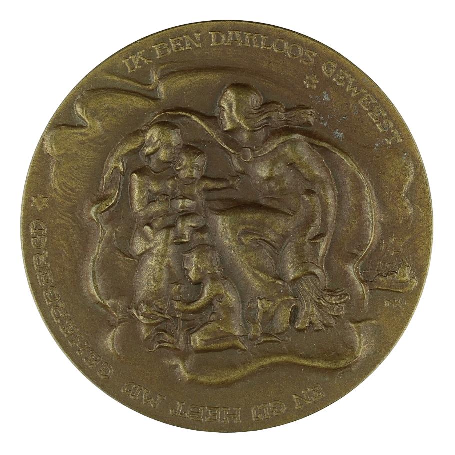 Marinus Kutterink BRONS PENNING EVACUATIEPENNING, Postzegels en Munten, Penningen en Medailles, Verzenden, Brons, Nederland