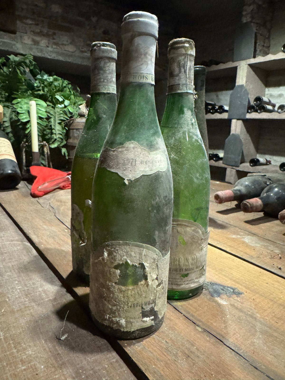3 flessen Domaine du Bois Bruley 1971 - Kurkschade, Ophalen, Gebruikt, Frankrijk, Witte wijn