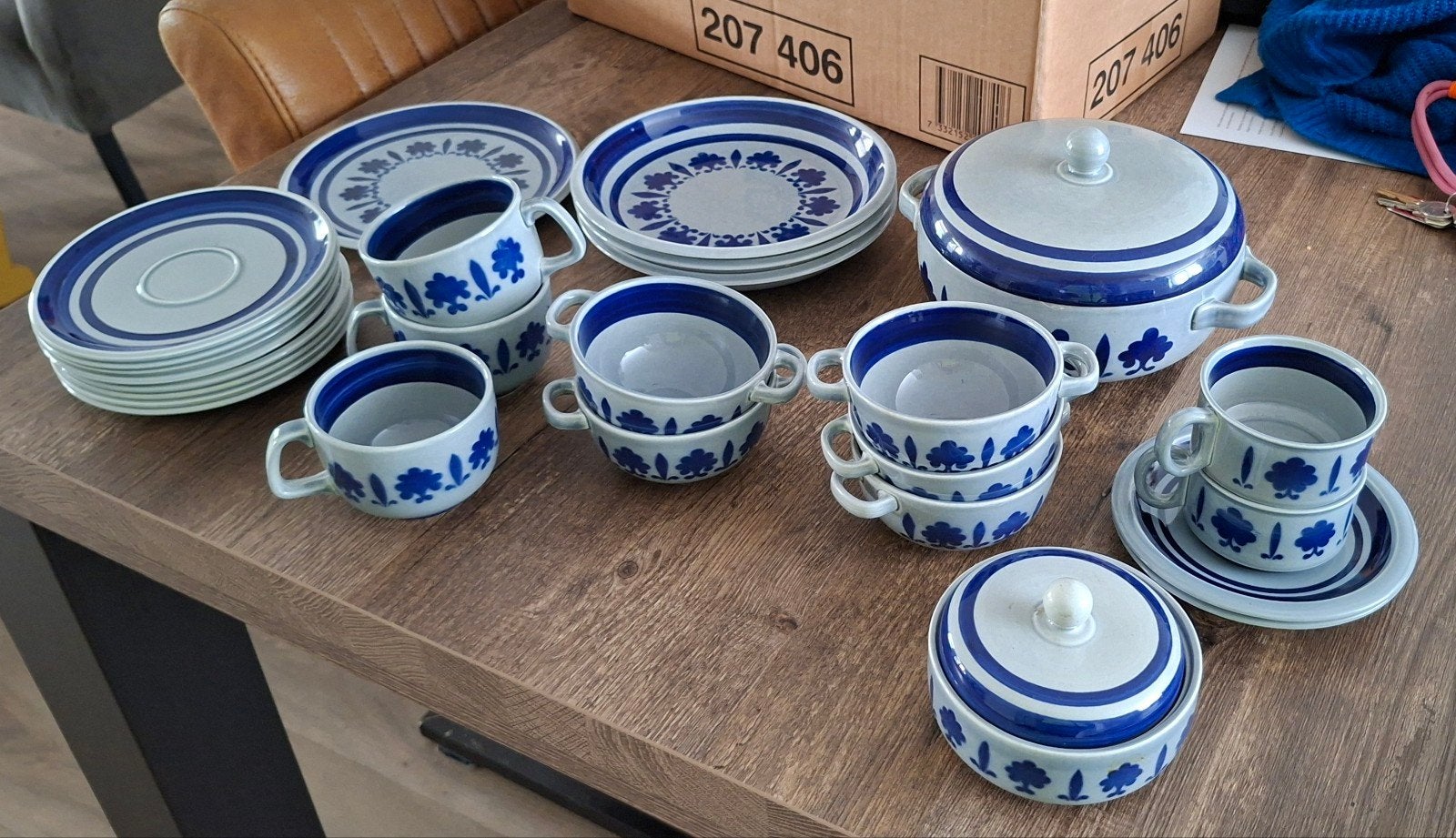 Boch Baltic servies handgeschilderd jaren 60/70, Ophalen of Verzenden