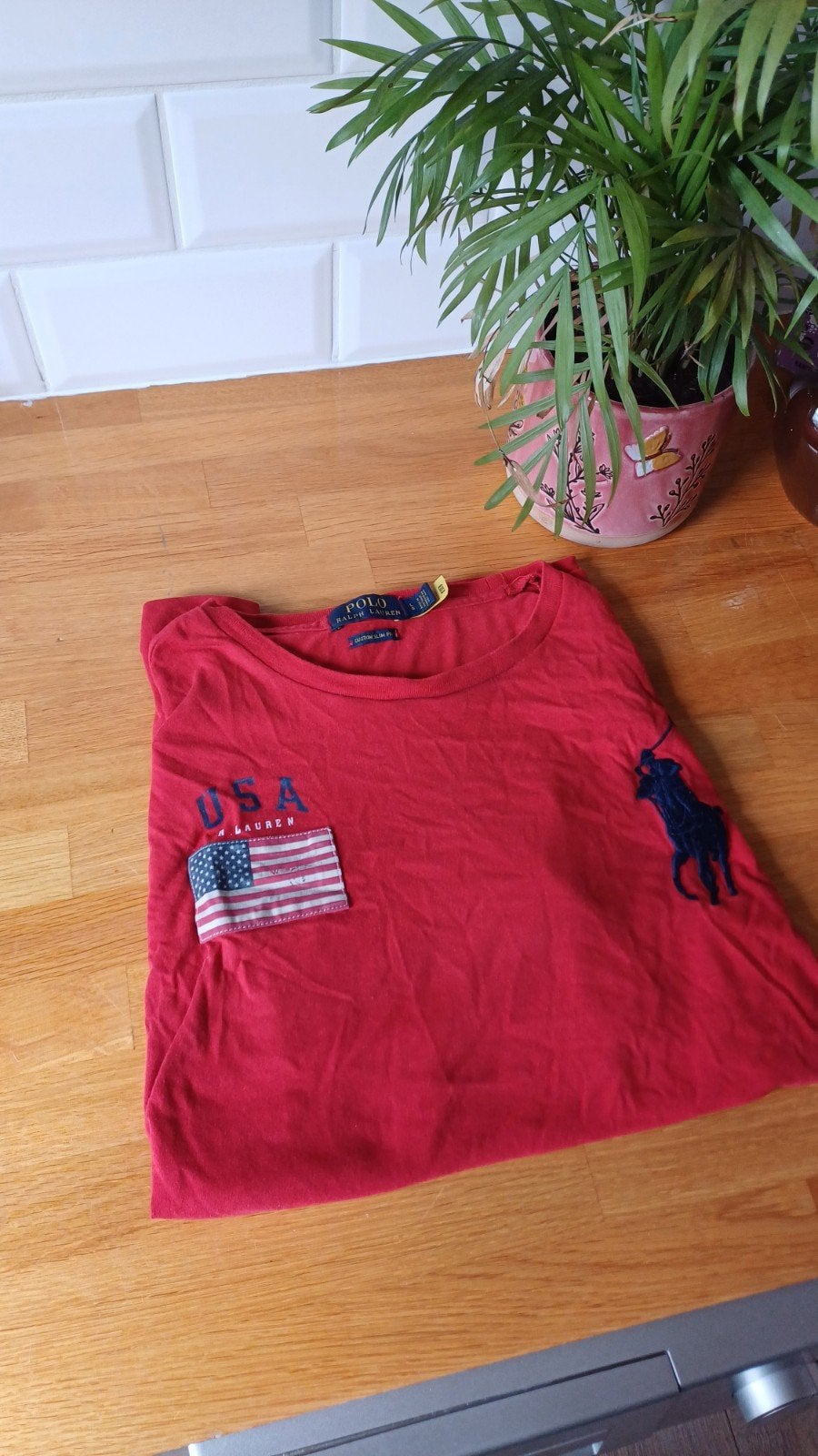 Ralph-lauren t-shirt, Ophalen of Verzenden, Zo goed als nieuw, Rood, RALPH LAUREN