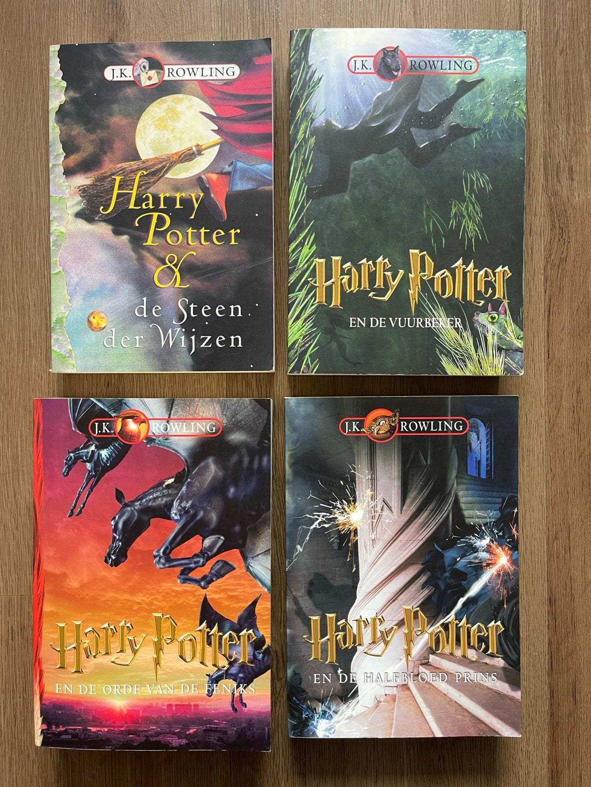 Harry Potter boeken - 4 delen uit de 7-delige serie, Ophalen of Verzenden, Gelezen