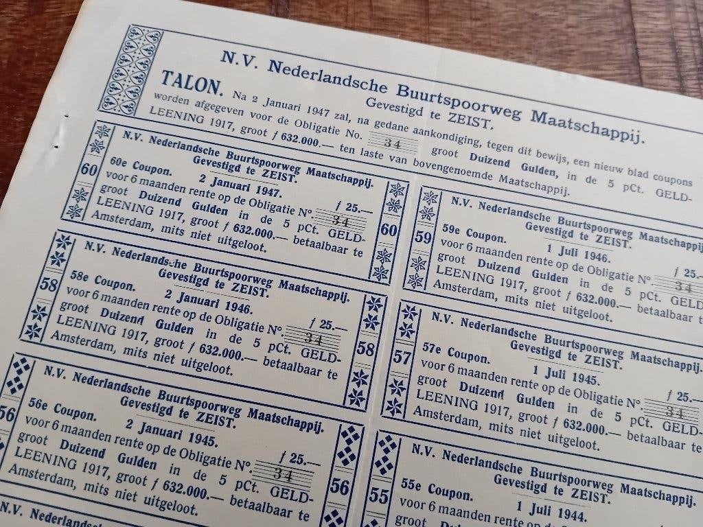 Nederlandsche Buurtspoorweg-Maatschappij - Utrecht 1917, Ophalen of Verzenden, Gebruikt, Trein, Overige typen