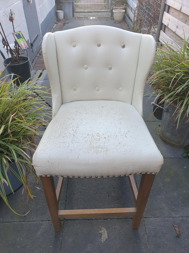 Riviera maison barstoelen, Huis en Inrichting, Ophalen, Gebruikt, 60 tot 90 cm, Leer
