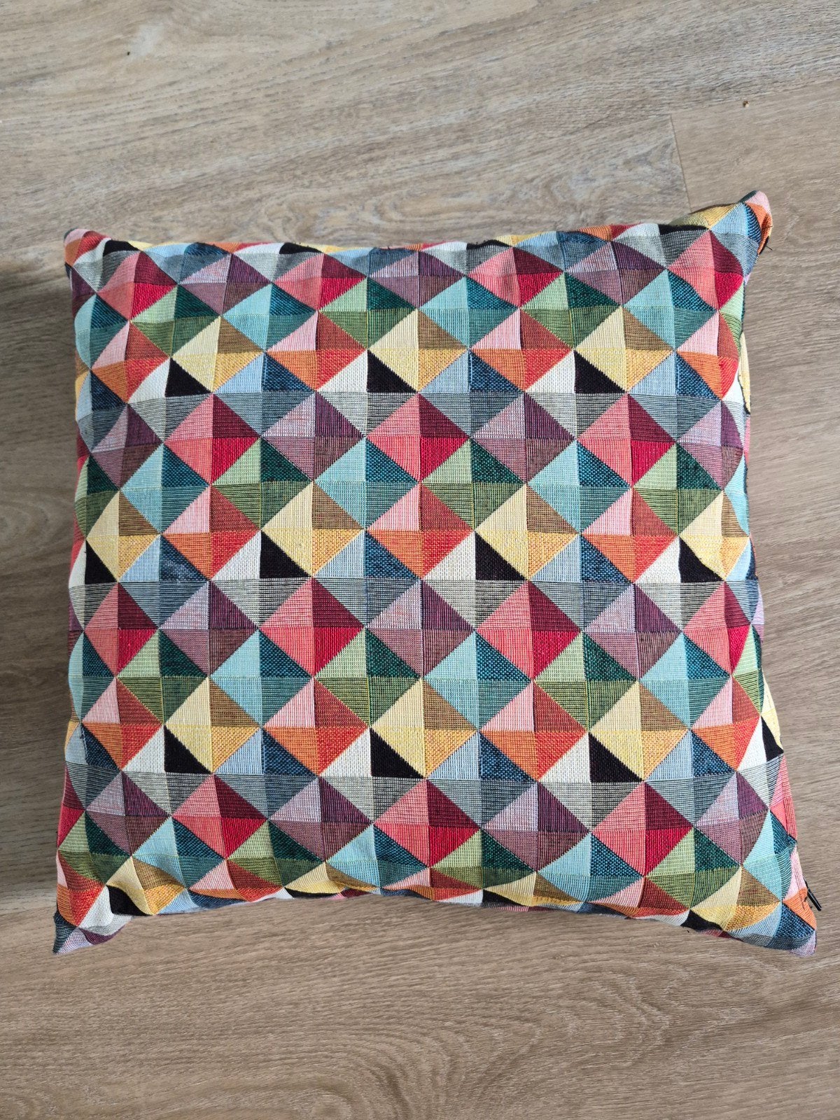 2 Gobelin stof Sierkussens 45x45cm - Meerkleurig, Ophalen, Meerkleurig, Met print, Vierkant