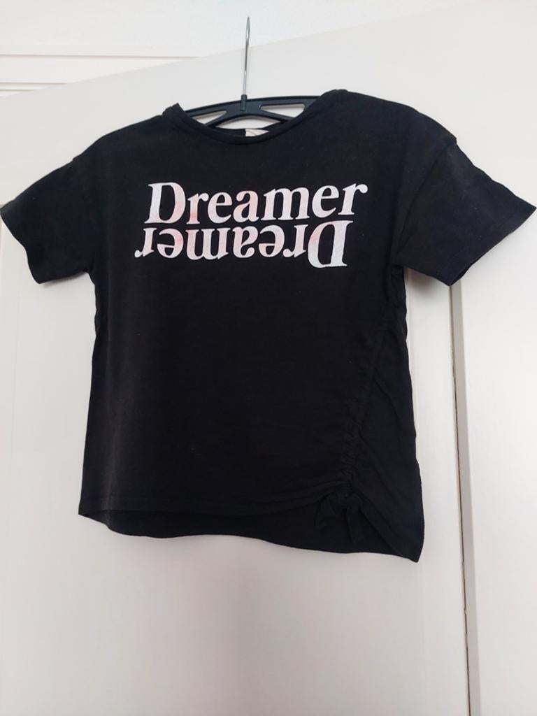 Zwart shirt met tekst Dreamer maat 128 van Zara Girls, Kinderen en Baby's, Kinderkleding | Maat 128, Gebruikt, Meisje, Ophalen of Verzenden