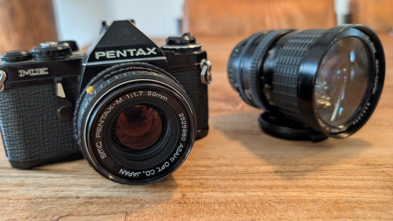 Pentax ME met extra lens, Ophalen of Verzenden, Gebruikt, Spiegelreflex, Pentax
