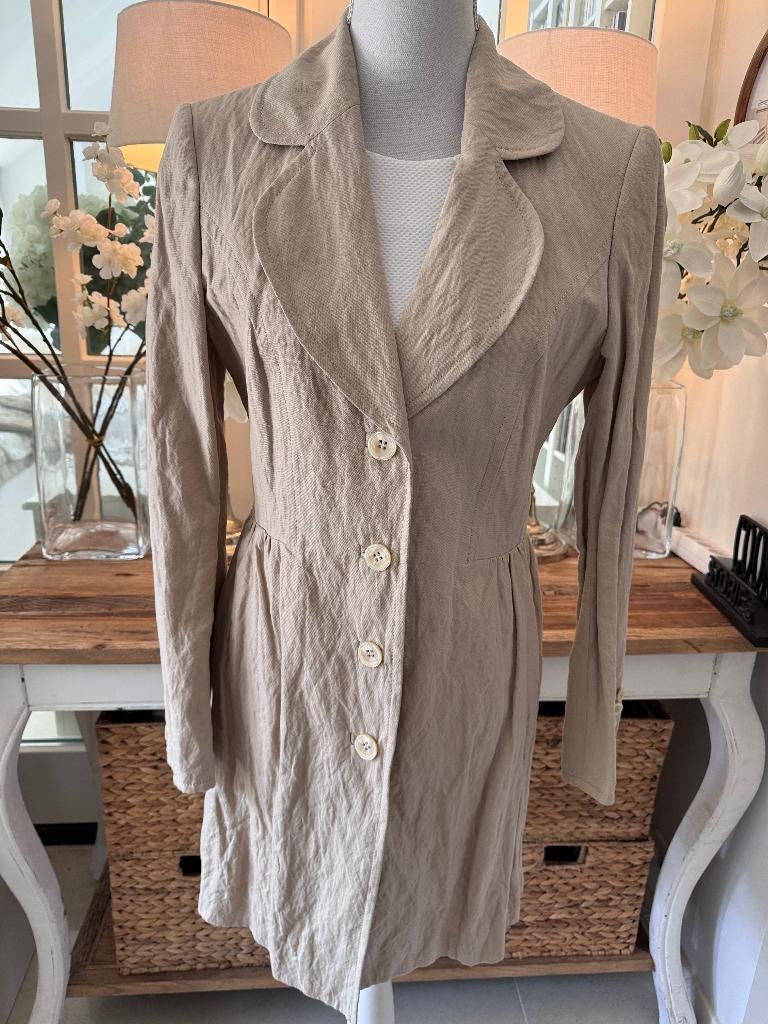 Chique, Beige, linnen 3/4 zomerjas Josephine & Co, 38/M., Kleding | Dames, Ophalen of Verzenden, Zo goed als nieuw, Maat 38/40 (M)