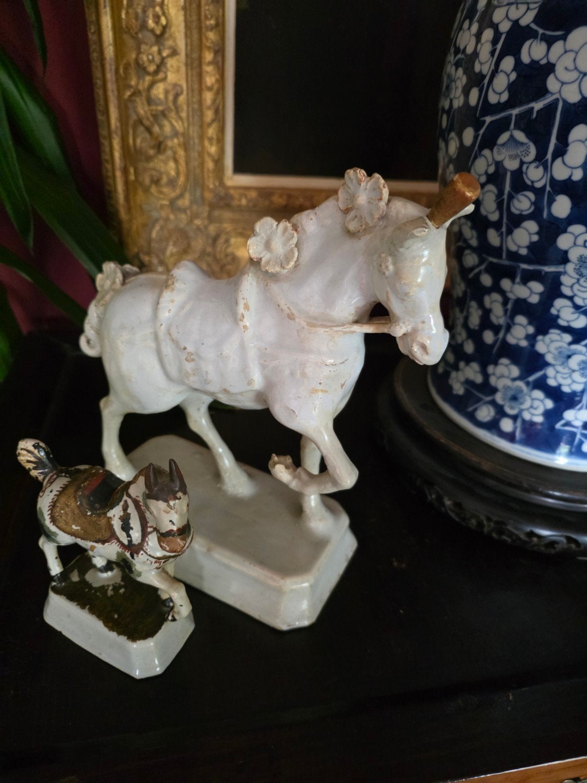 Delfts wit 18e eeuw stel paarden zeldzaan, Ophalen of Verzenden