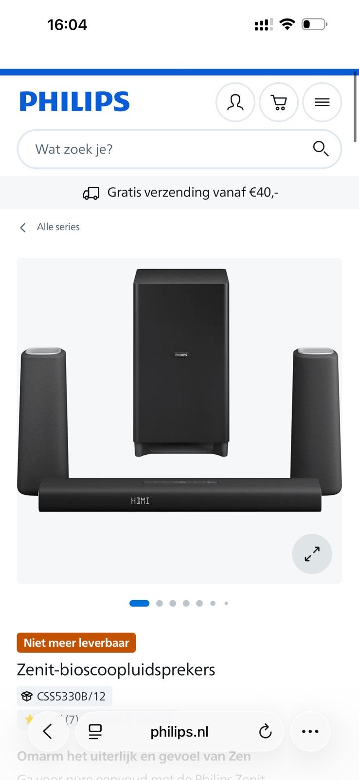 Philips CSS5330B Home Cinema set, Audio, Tv en Foto, Philips, Soundbar, Blu-ray-speler, 70 watt of meer