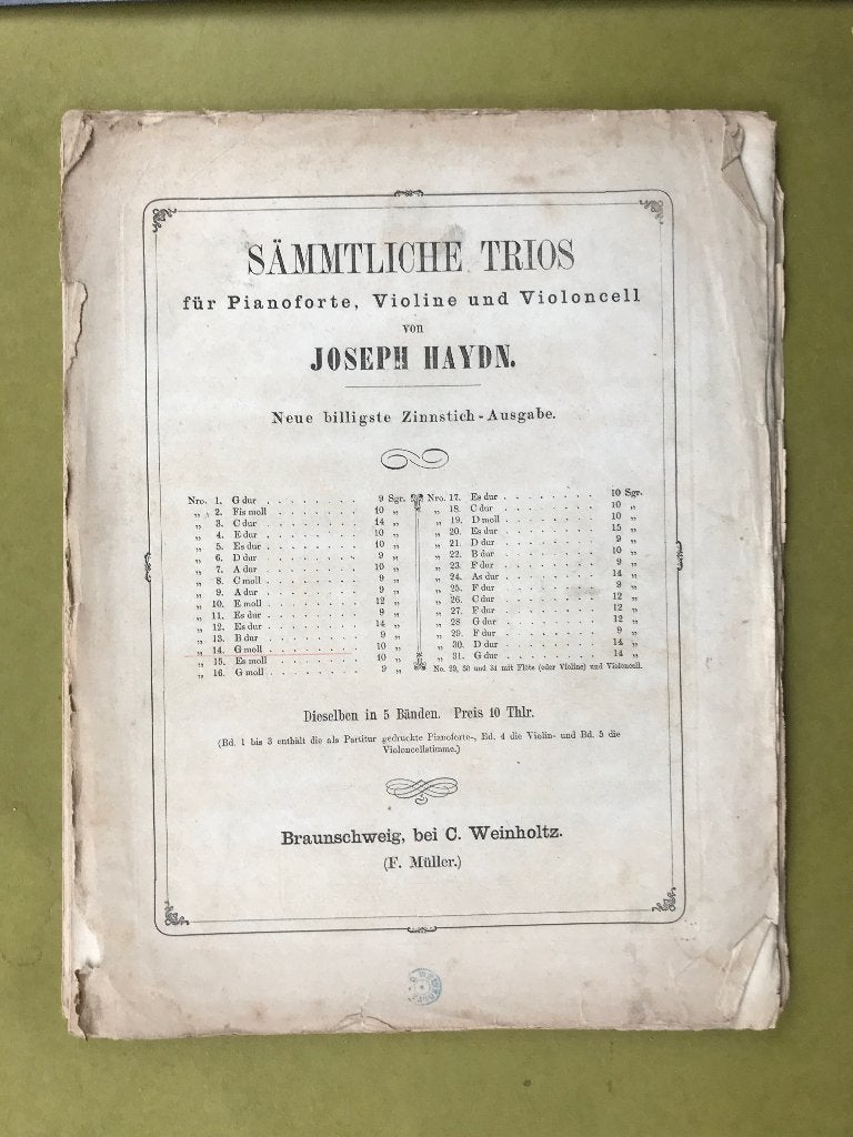 Joseph Haydn - pianotrio, Muziek en Instrumenten, Bladmuziek, Gebruikt, Klassiek, Ophalen of Verzenden, Viool of Altviool