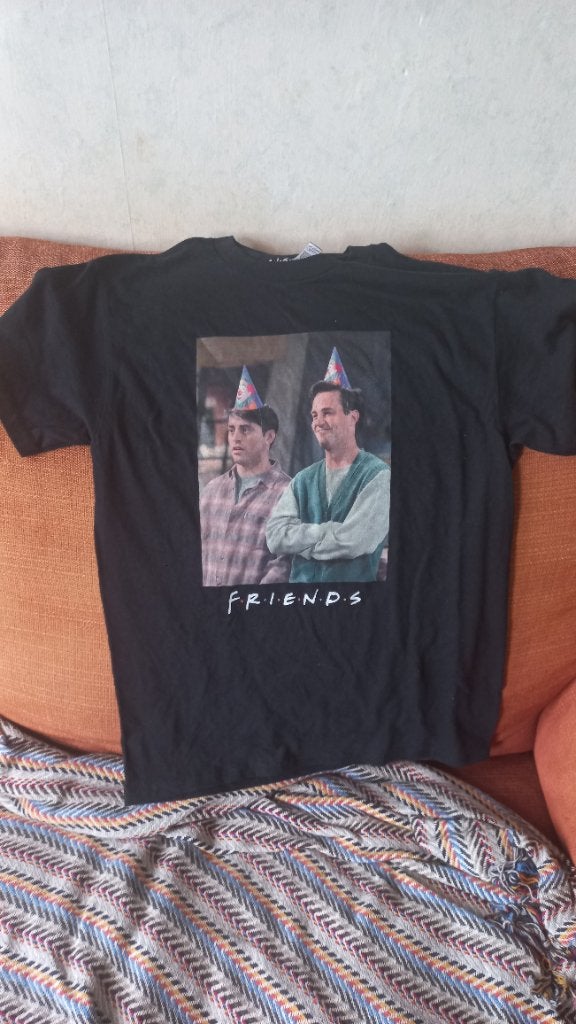 Friends T-shirt met Joey en Chandler, Zwart, Nieuw, Ophalen of Verzenden, Korte mouw