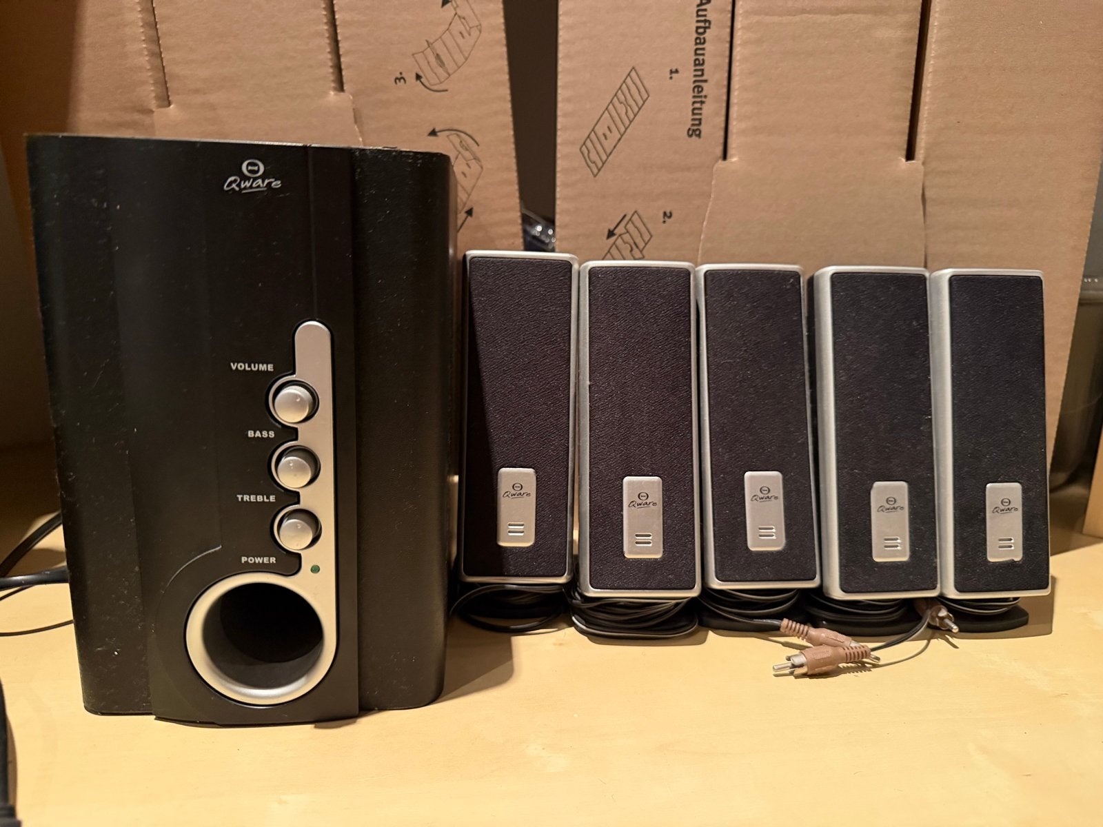 Qware 5.1 Surround Sound Speakerset met Subwoofer, Gebruikt, Surroundset, Geschikt voor surround/home cinema, Ophalen