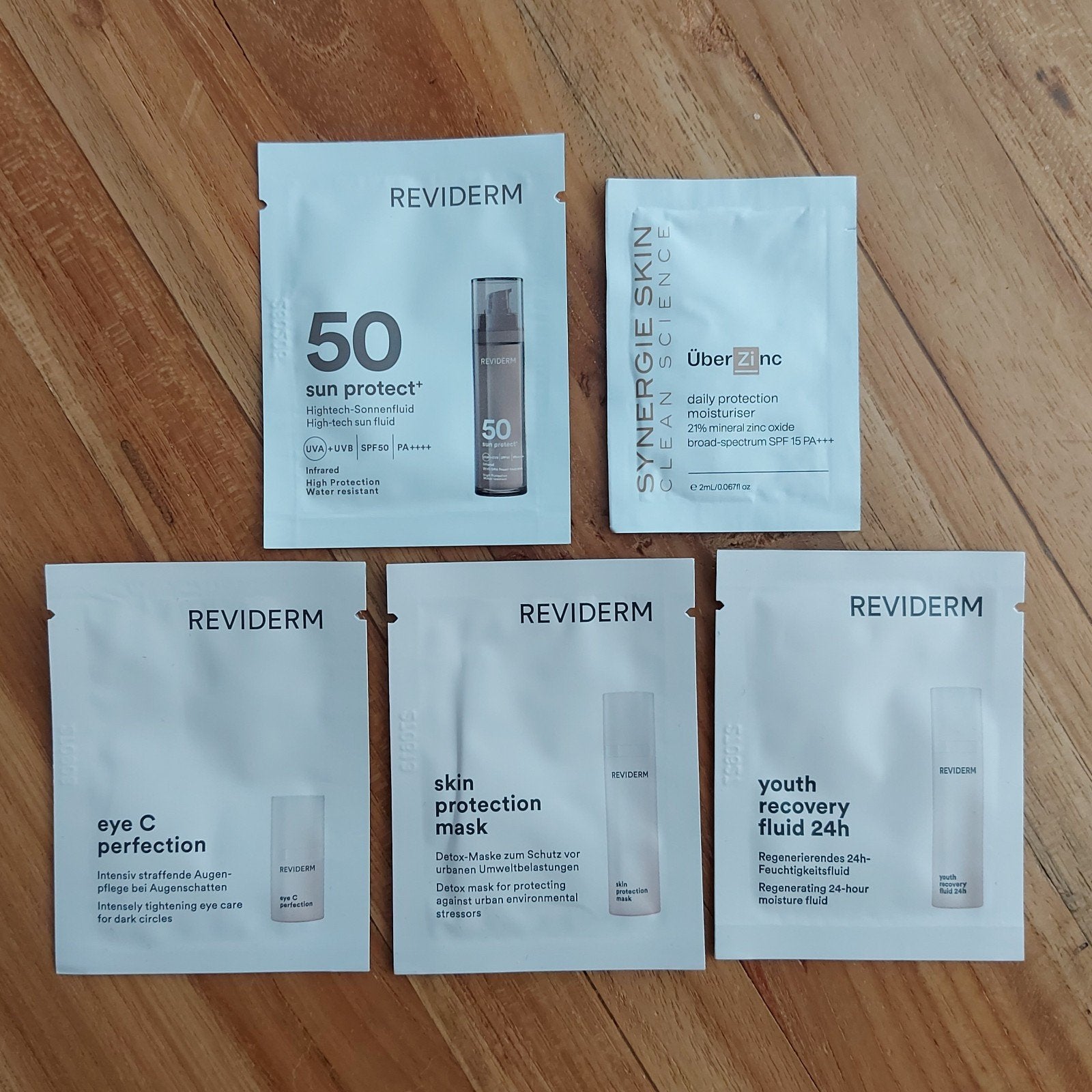 proef monsters Reviderm - zie beschrijving, samen:, Ophalen of Verzenden, Nieuw, Gehele gezicht, Verzorging