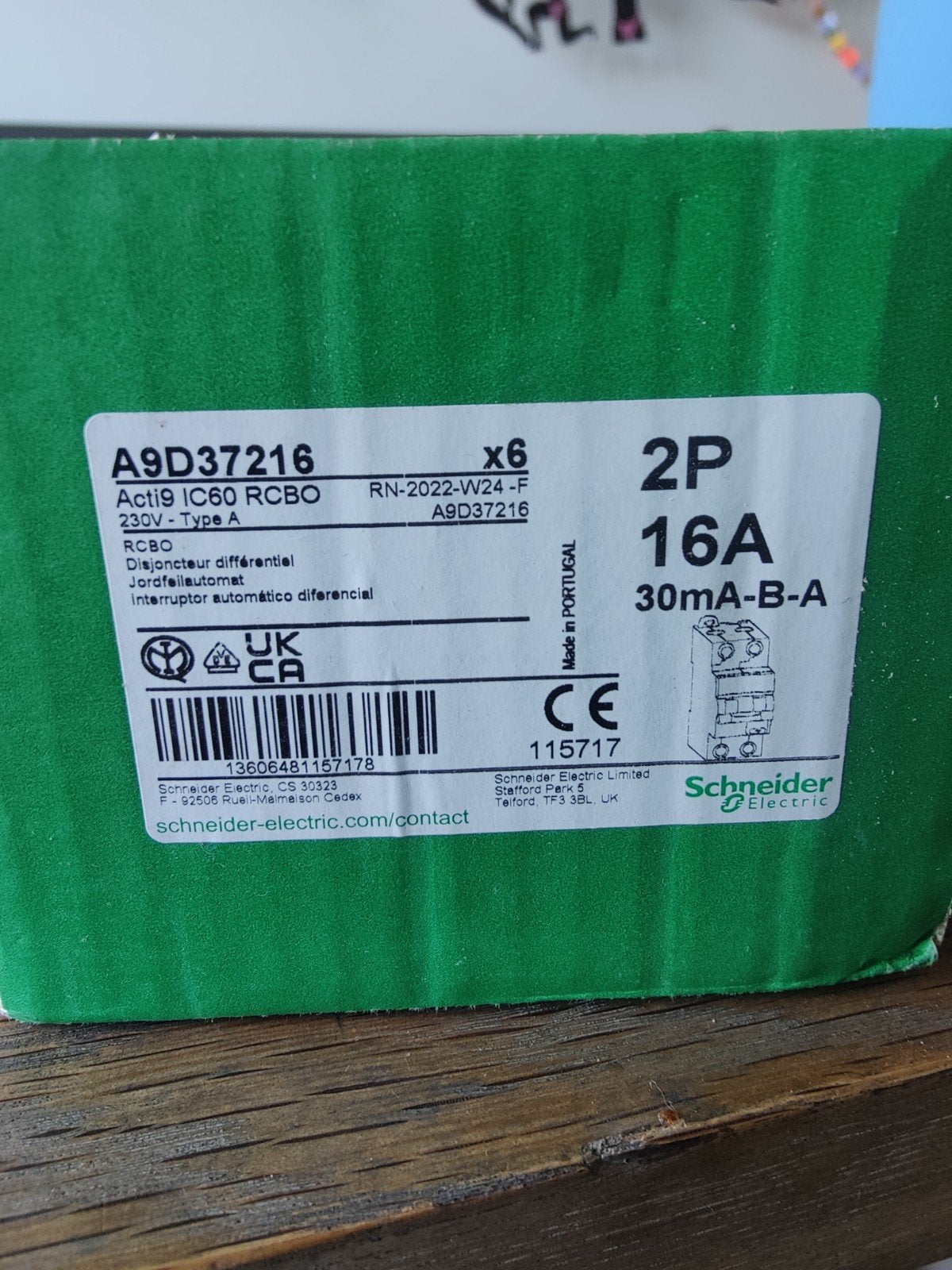 Schneider Electric Aardlekautomaat 2P 16A 30mA-B-A, Ophalen of Verzenden, Nieuw, Schneider Electric, Aardlekautomaat