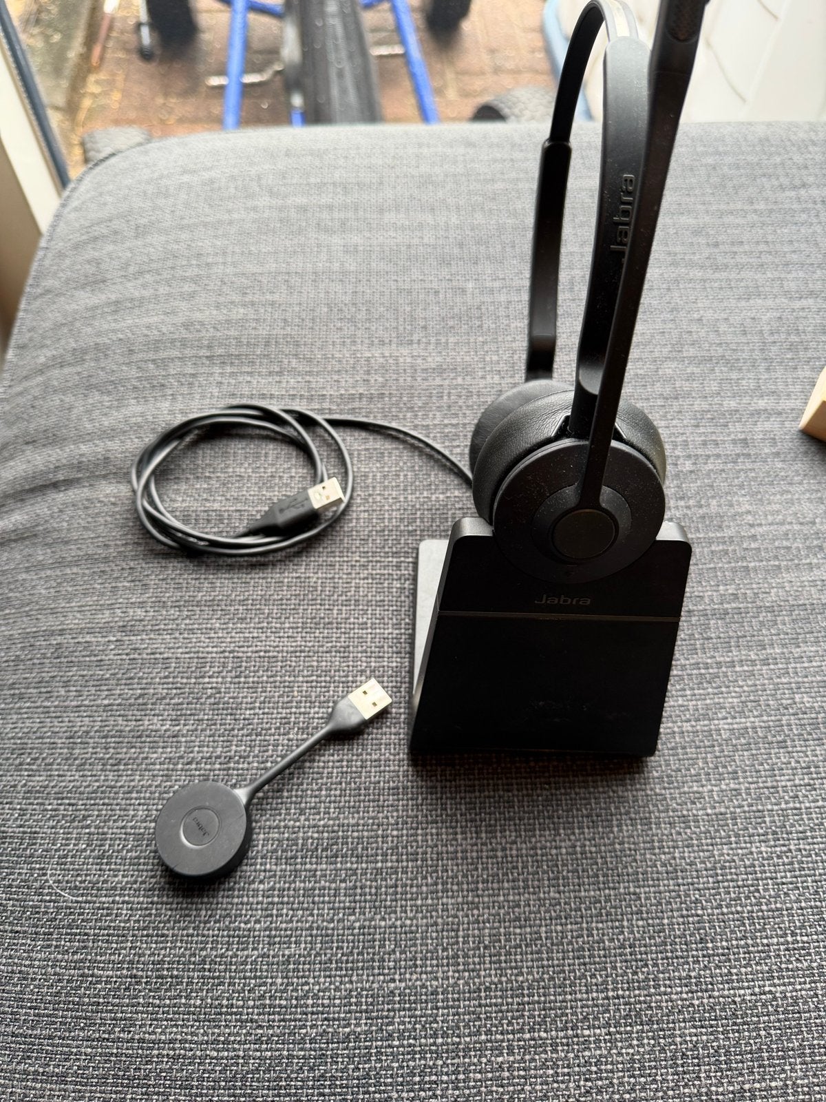 Jabra Engage 55 Duo met Jabra Link 400 ontvanger, Ophalen of Verzenden, Zo goed als nieuw, Over-ear, Jabra