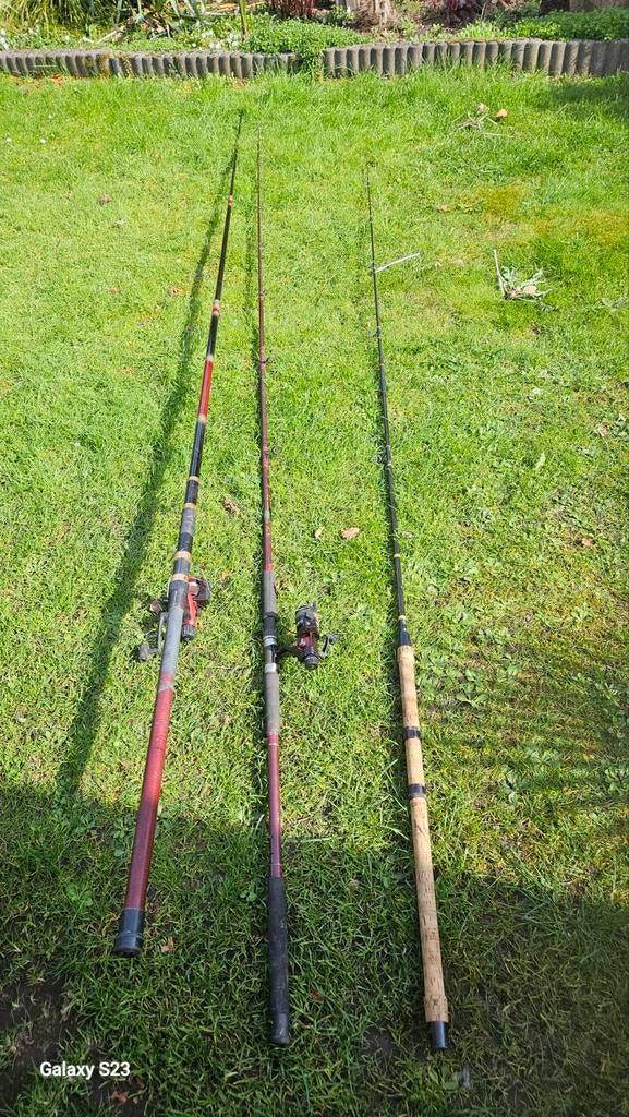 Hengels 3 st, Watersport en Boten, Hengelsport | Witvissen, Ophalen, Zo goed als nieuw, Werphengel