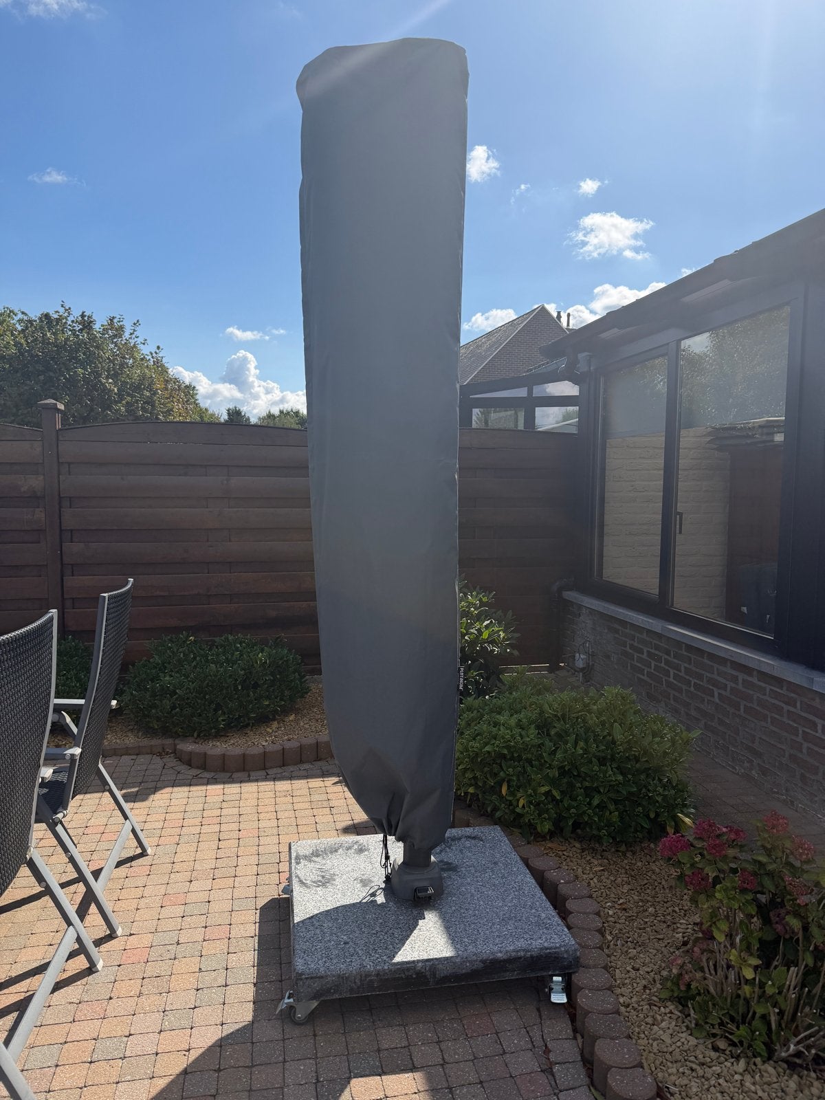Zweefparasol met hoes en verrijdbare voet