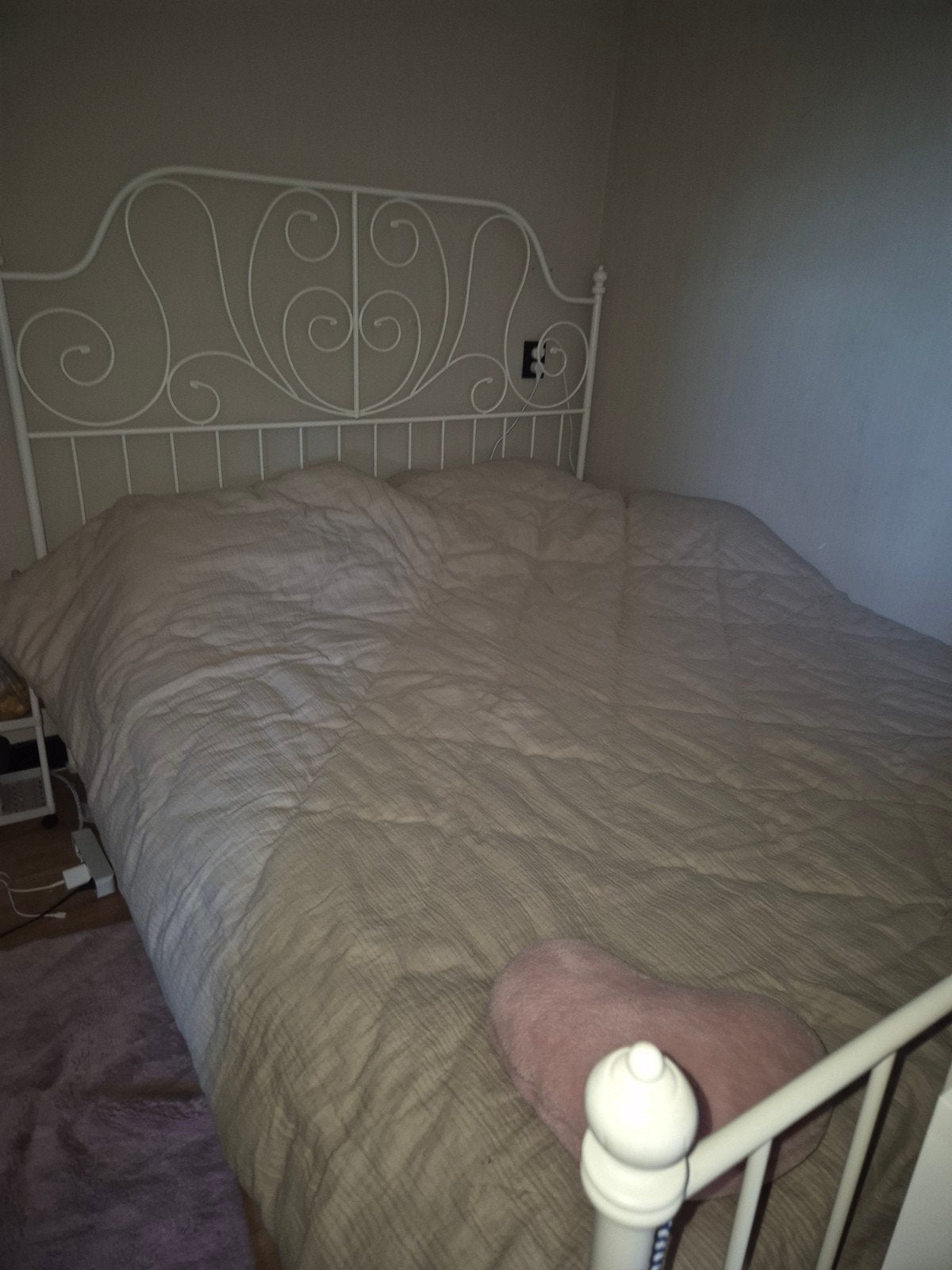 Ikea Leirvik Bed 160x200 met lattenbodems, Ophalen, Gebruikt, Wit, Romantisch