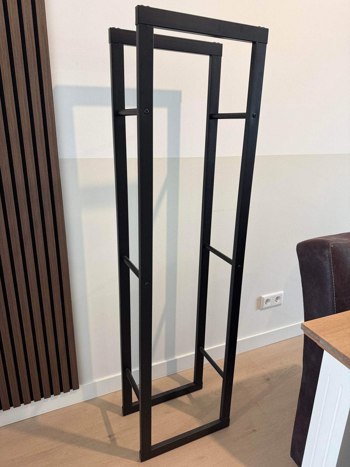 Houtrek voor haardhout - 150x40x25 cm, Ophalen, Zwart, Zo goed als nieuw, Metaal