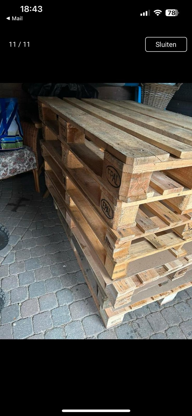 Mooie Houten Pallets verschillende maten EURO PALLETS 120-80, Ophalen, 50 mm of meer, Pallet, Minder dan 200 cm