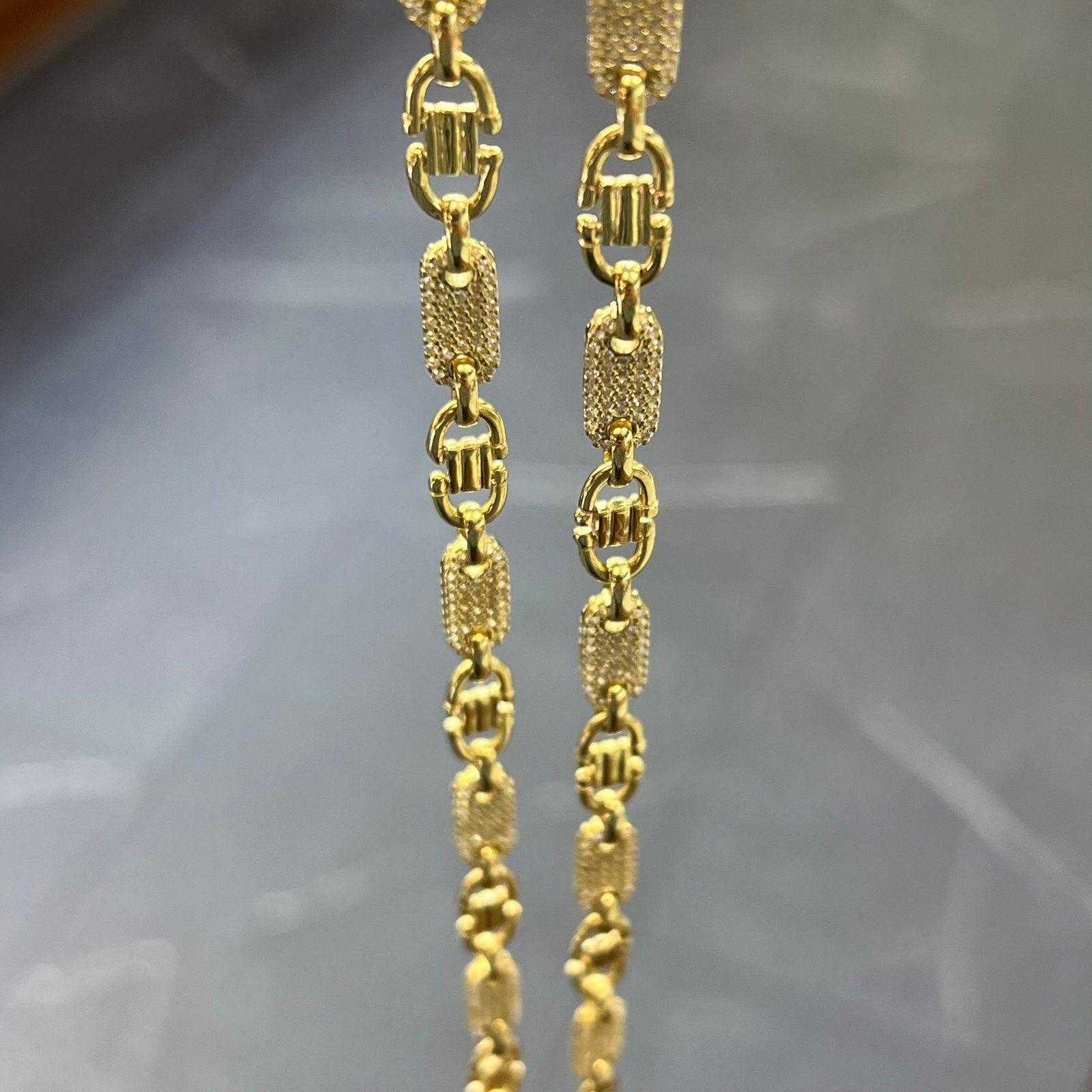 14k gouden ketting kingsley schakel massief, Ophalen of Verzenden, Zo goed als nieuw, Goud