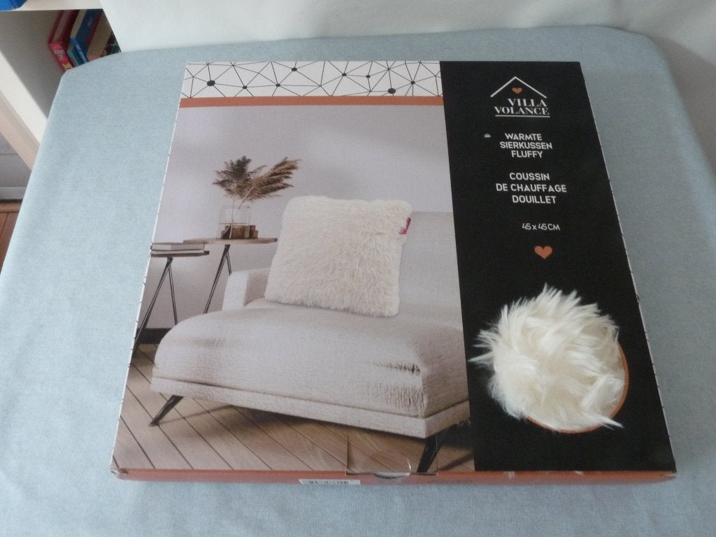 Wit fluffy Warmte kussen Elektrisch Draadloos Fluweelzacht, Ophalen of Verzenden, Nieuw, Wit, Vierkant