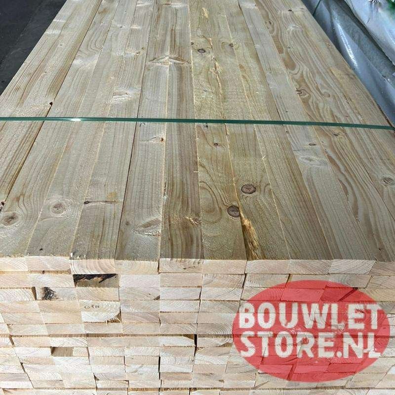 Vuren balken vurenhout | 38x75mm | 2500/4200/5100mm | 2x3, 25 tot 50 mm, Nieuw, Ophalen of Verzenden, 300 cm of meer
