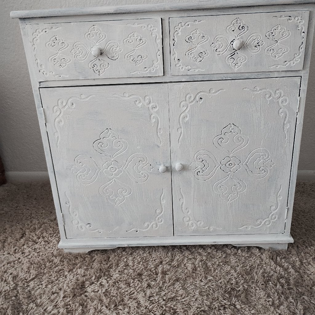 Uniek wit kastje met lade en deurtjes - Vintage stijl, Ophalen, Gebruikt, Vintage, Brocante, Landelijk, 50 tot 100 cm
