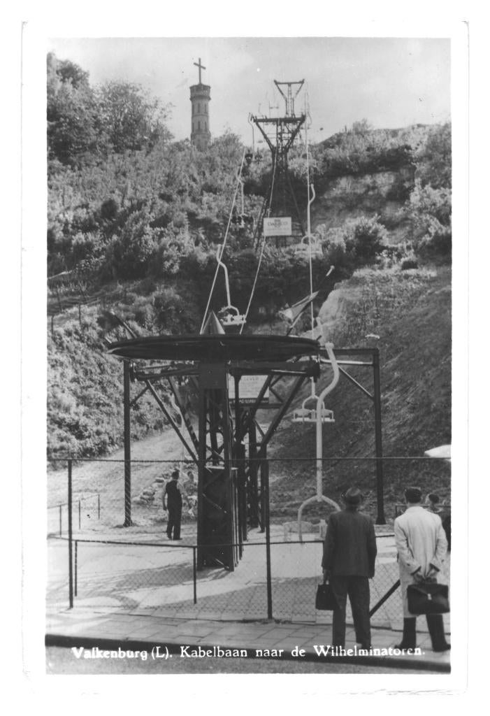950606 Valkenburg Kabelbaan 1954 Gelopen, Ophalen of Verzenden, 1940 tot 1960, Gelopen, Limburg