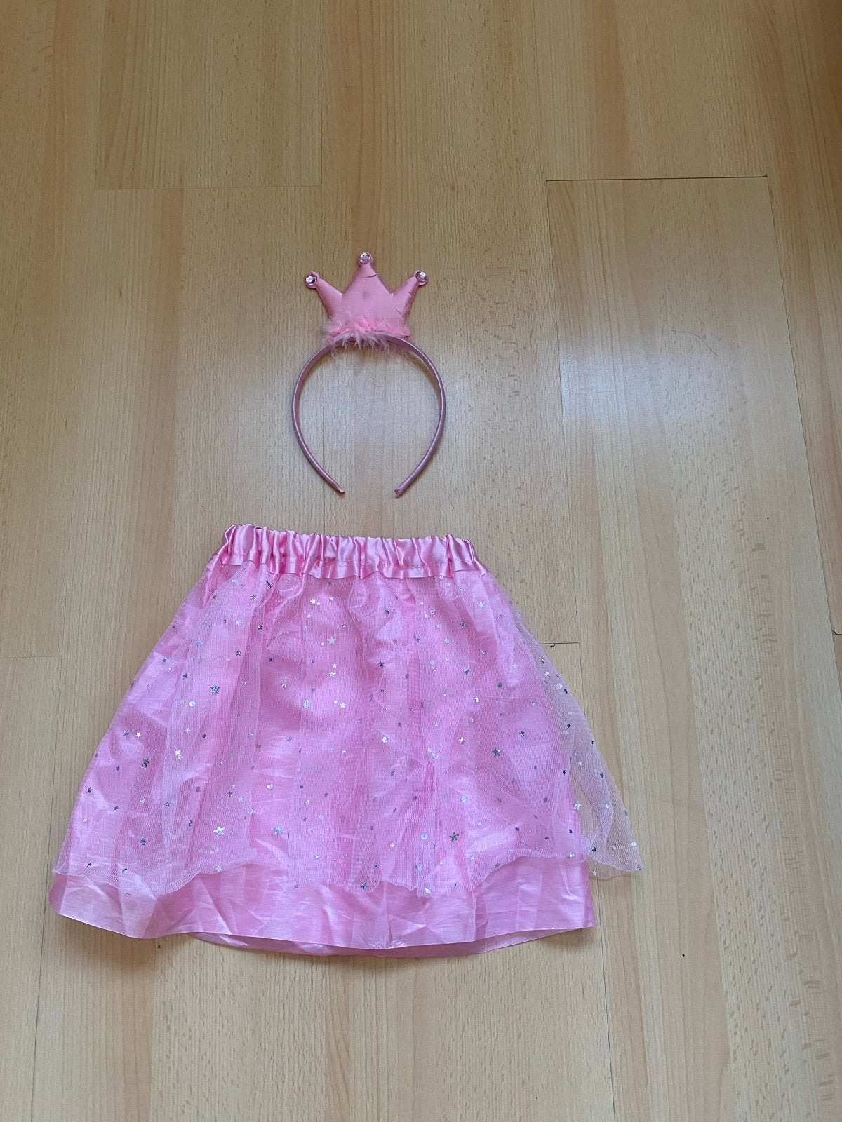 Roze prinsessenrokje met kroon - Verkleedset, Kinderen en Baby's, Carnavalskleding en Verkleedspullen, Ophalen of Verzenden, Zo goed als nieuw