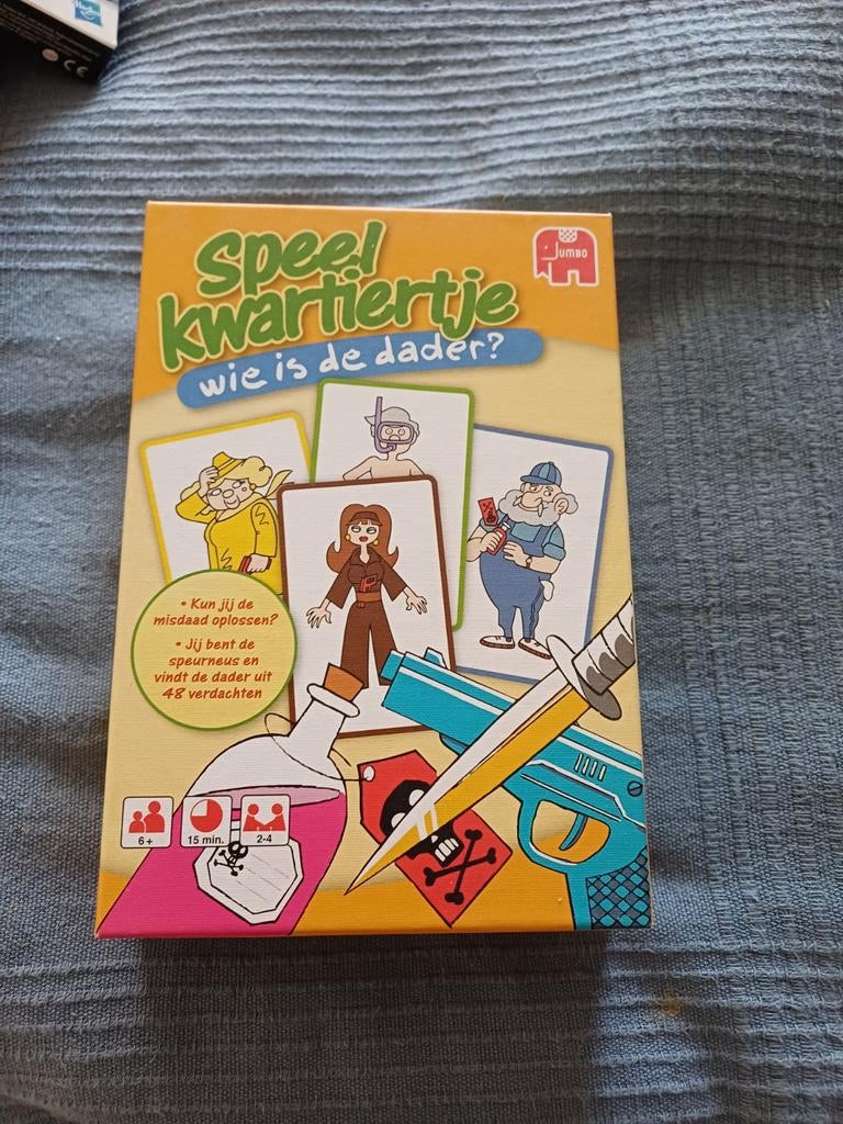 Speel Kwartetje: Wie is de dader? - Jumbo kaartspel, Een of twee spelers, Ophalen of Verzenden, Zo goed als nieuw, Jumbo