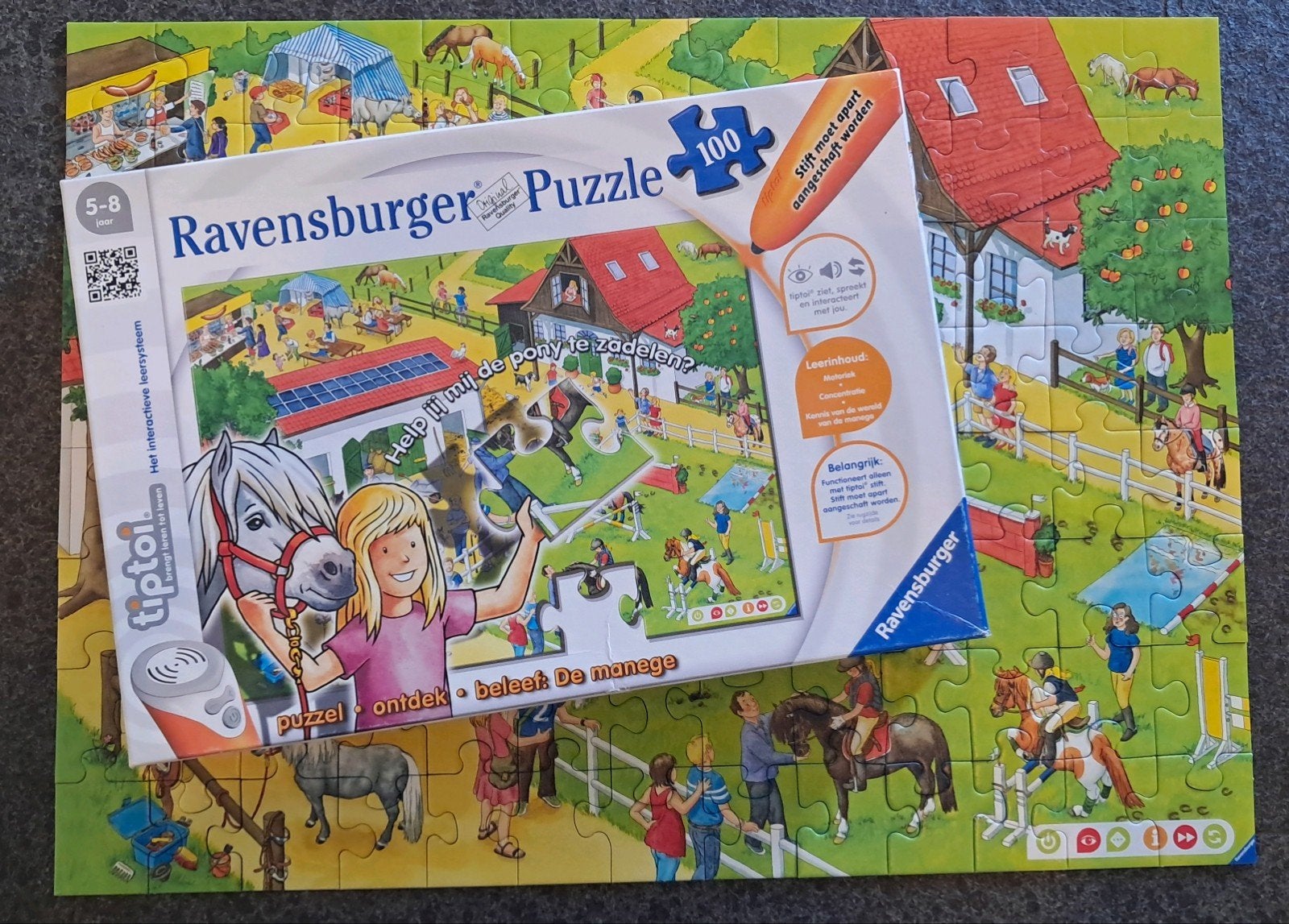 Ravensburger tiptoi puzzel manege 100 stukjes, Ophalen of Verzenden, Zo goed als nieuw, Puzzelen, Met geluid
