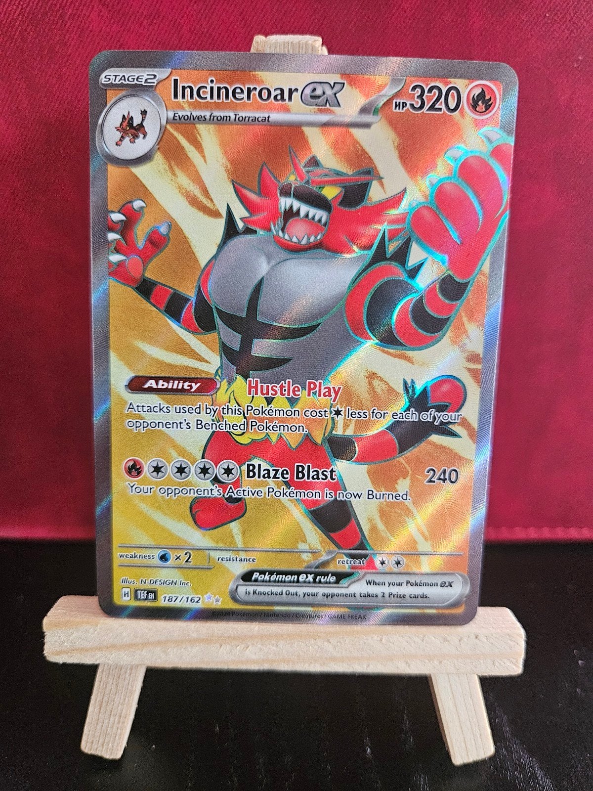 Incineroar ex #187, Ophalen of Verzenden, Zo goed als nieuw, Losse kaart