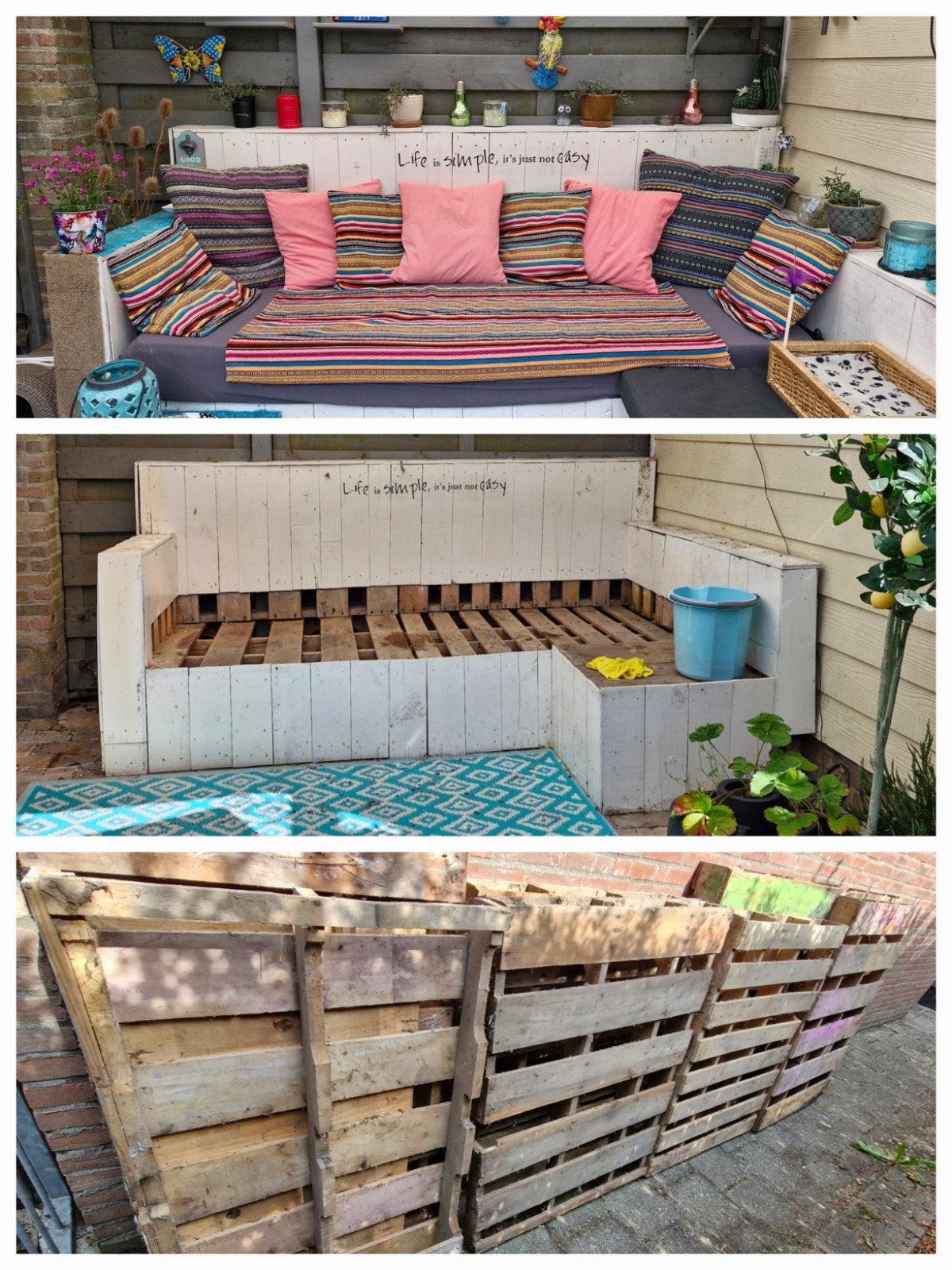 Gratis; 8 pallets voor tuinbank.😎, Ophalen, Gebruikt, Hout