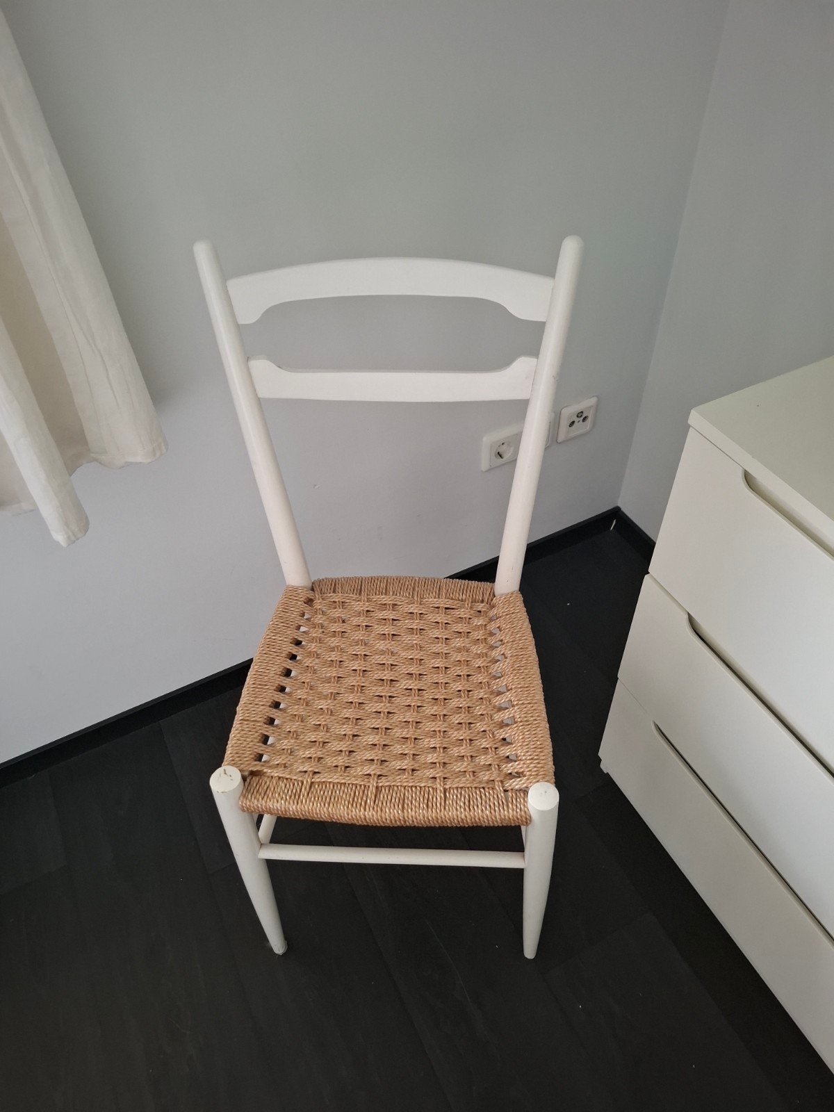 Witte stoel 1x, voor bijv slaapkamer, Ophalen, Wit, Eén