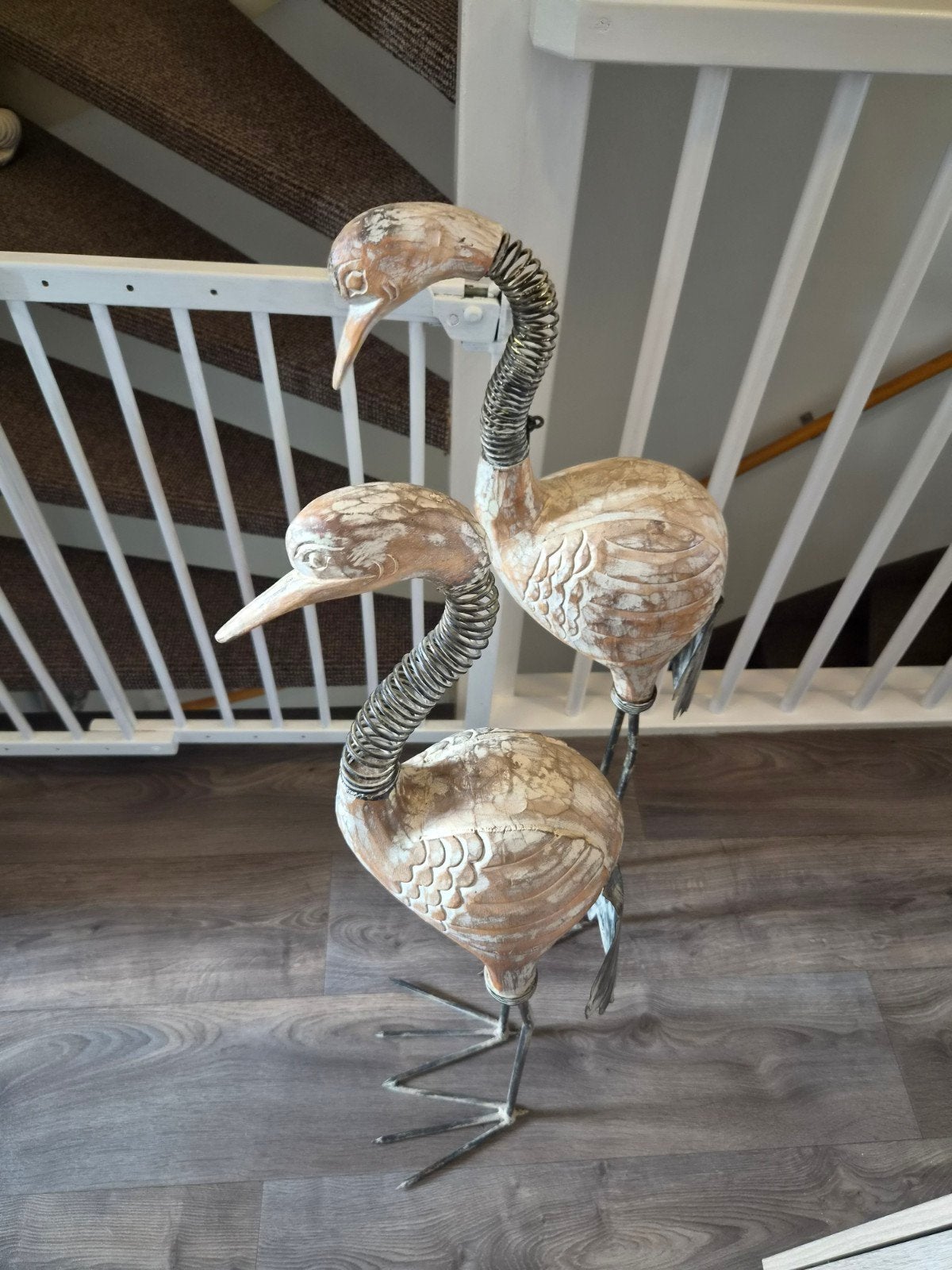 Set van 2 decoratieve houten ganzen, Ophalen, Hout, Beige, Landelijk