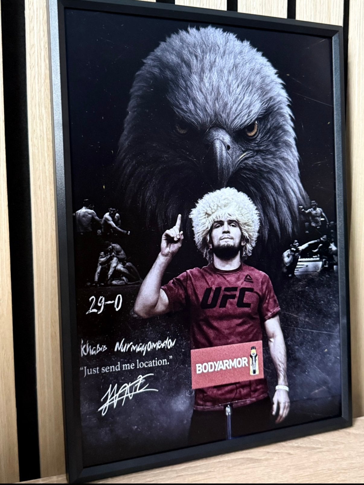 Khabib Nurmagomedov UFC MMA Poster Ingelijst, Rechthoekig Staand, Met lijst, Ophalen of Verzenden, Zo goed als nieuw