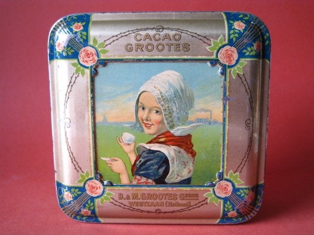 Grootes cacao blik Westzaan Holland 1930, Ophalen of Verzenden, Zo goed als nieuw, Overige