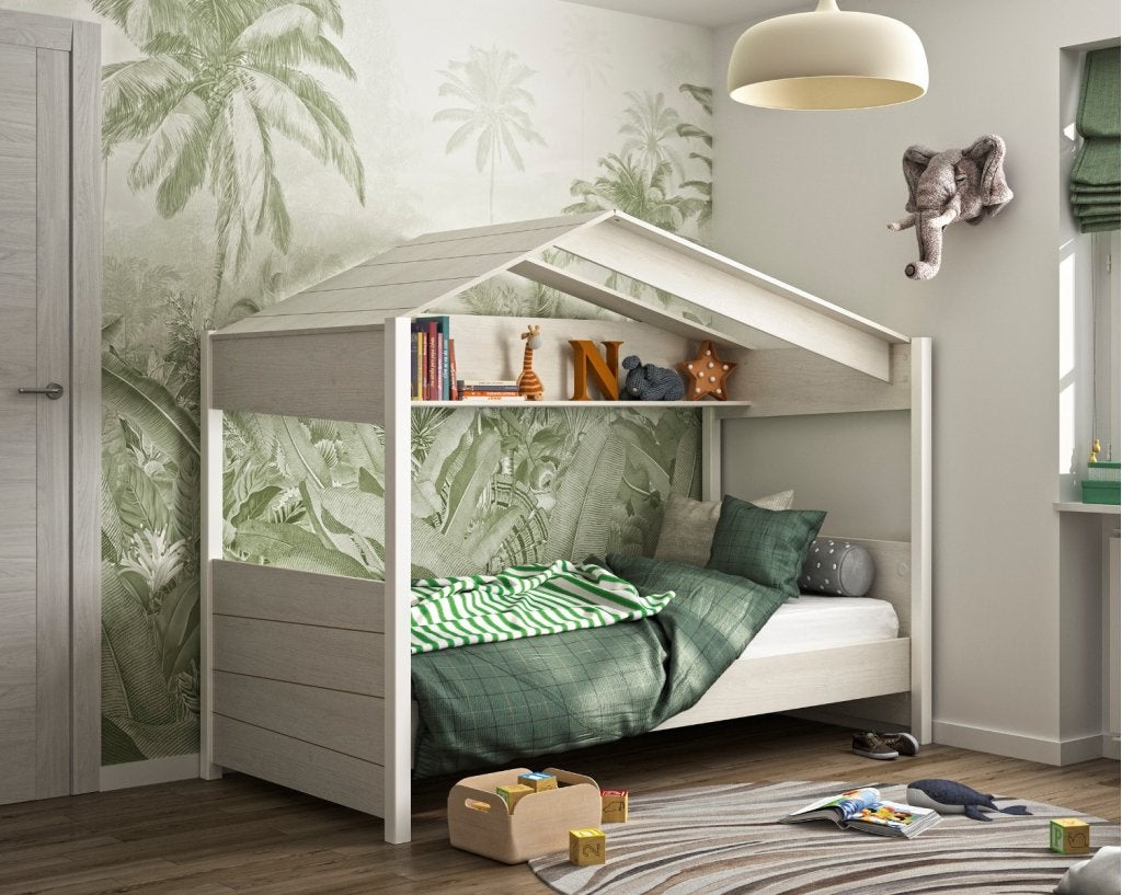 Nairobi huisbed - 90x200 - Wit-kastanje