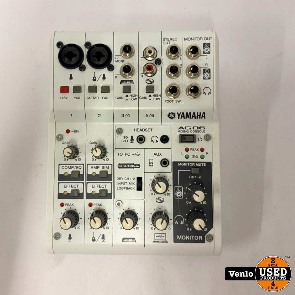 Yamaha AG06 Multifunctionele 6-Kanaals Analoge Mixer | ZGAN, Yamaha, Gebruikt, Support@yamaha.com, 10-1, Nakazawa-cho
Naka-ku, Hamamatsu
Shizuoka 430-8650
Japan