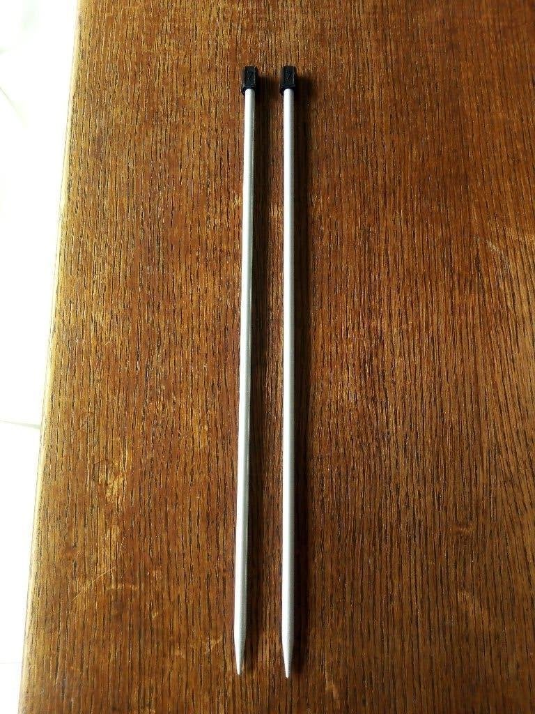 vintage paar pearl inox metalen breinaalden/knopdikte 7 mm, Ophalen of Verzenden, Gebruikt, Breien, Naald