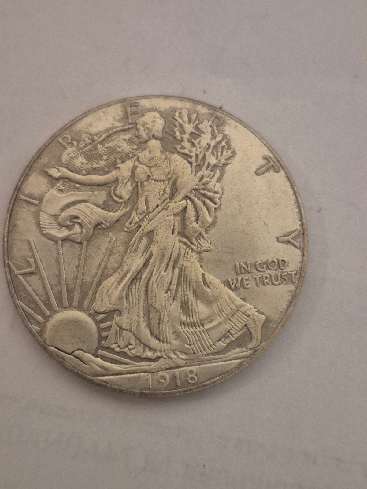 zilvere dollar 1918, Postzegels en Munten, Ophalen of Verzenden, Noord-Amerika, Zilver