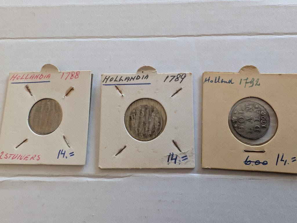 Dubbele wapenstuiver Holland 1788, 1789, 1792, Vóór koninkrijk, Zilver, Ophalen of Verzenden, 10 cent